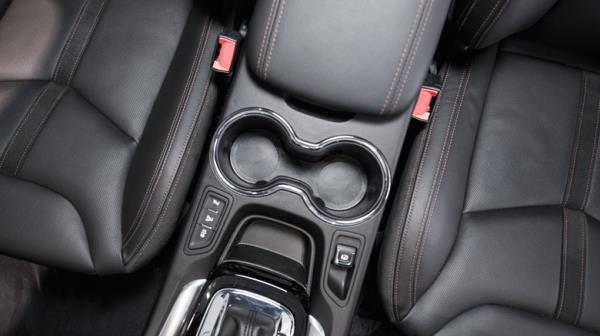 car cup holders in black interior