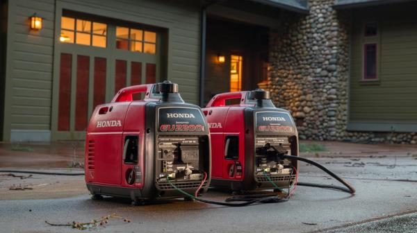 Ho<em></em>nda generators outside home